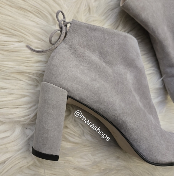 Stuart Weitzman Gardiner Gray Suede Ankle Boot - Picture 4 of 11